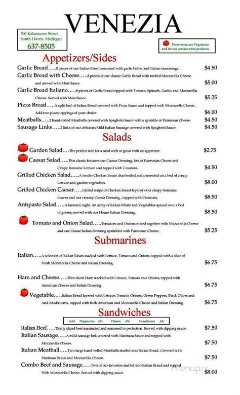 venezia south haven|venezia south michigan menu.